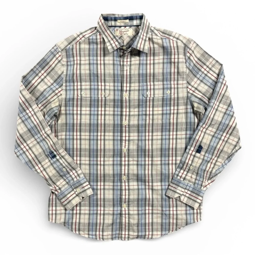 Original Penguin Plaid Button Down Shirt Men’s Classic Fit Long Sleeve - Picture 1 of 12